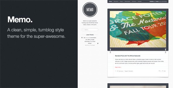 Memo: Tumblog Style WordPress Theme