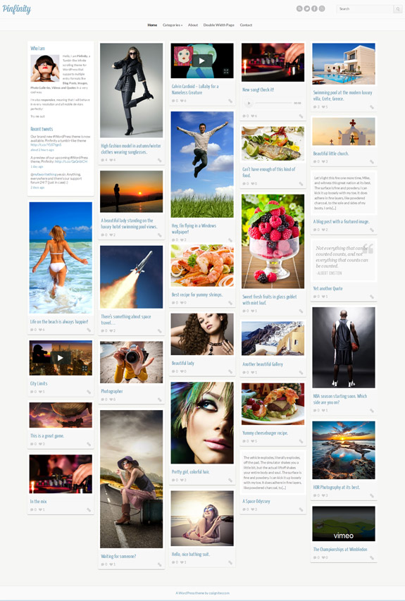 Pinfinity tumblr-like theme for WordPress
