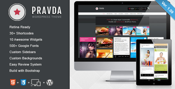 Pravda - Retina Responsive WordPress Blog Theme - Photography|Pinterest|Review