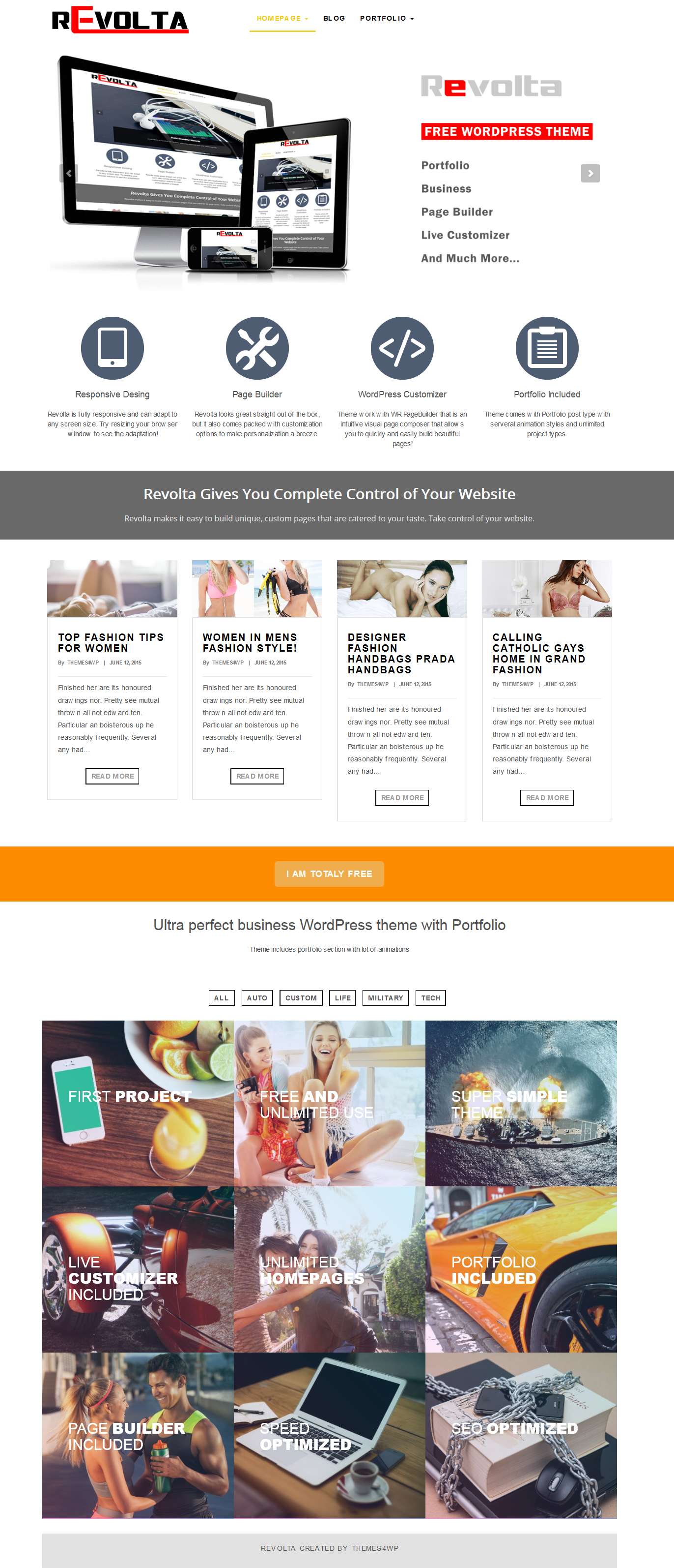 Revolta - Free Business Portfolio WordPress Theme