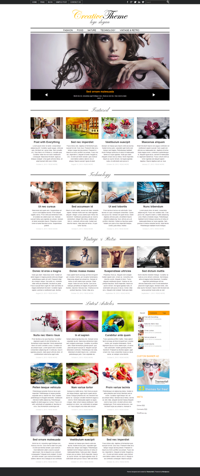 Creative WordPress Theme - Ecommerce|Magazine