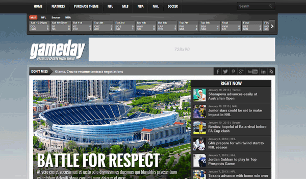 Gameday - Wordpress Sports Media Theme - Premium wordpress themes|Sports