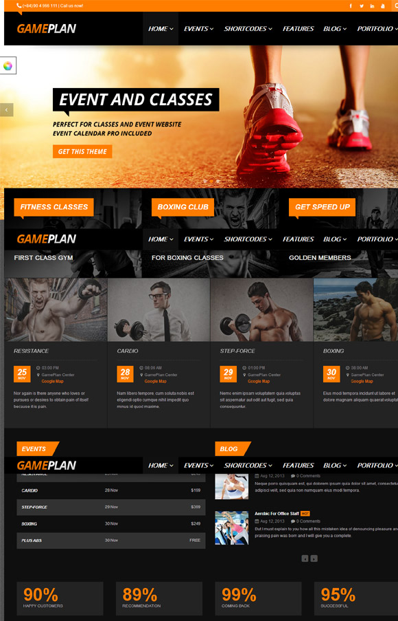 Gameplan - Event and Gym Fitness Wordpress Theme - Fitness|Premium wordpress themes