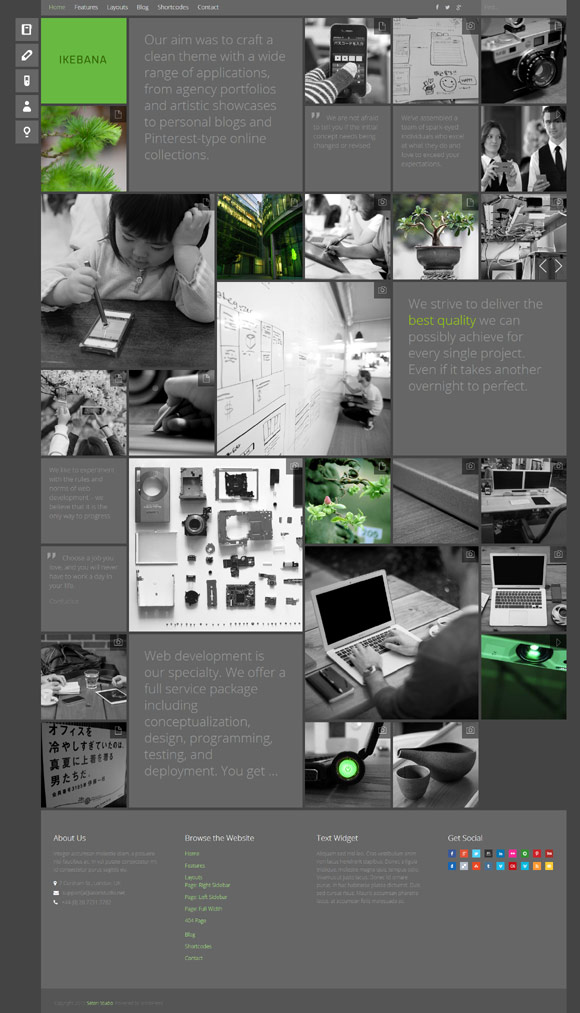 Ikebana - Masonry WordPress Portfolio Theme - Creative|Metro-style|Portfolio