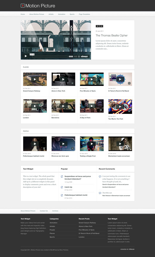 Motion Picture - WordPress Video Blogging Theme - Premium wordpress themes