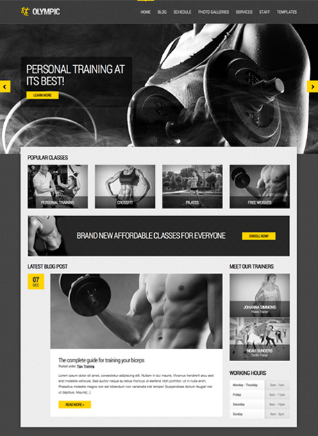 Olympic Fitness WordPress Theme - Fitness|Premium wordpress themes
