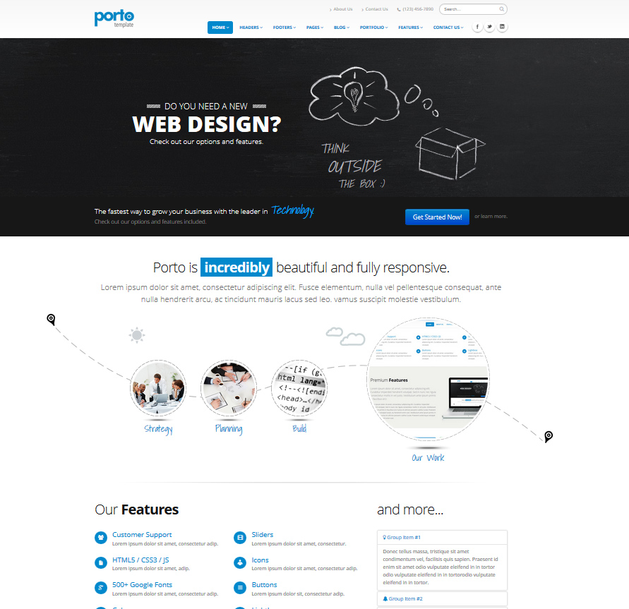 Porto Multipurpose Responsive WordPress Theme - Business