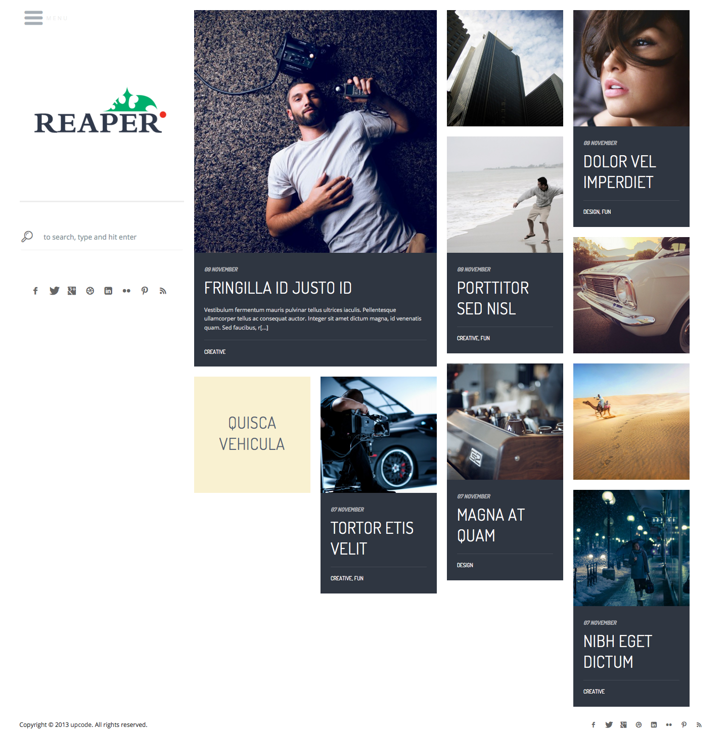 Reaper - Minimal Creative Blog and Portfolio Theme - Portfolio|Tumblr-Style