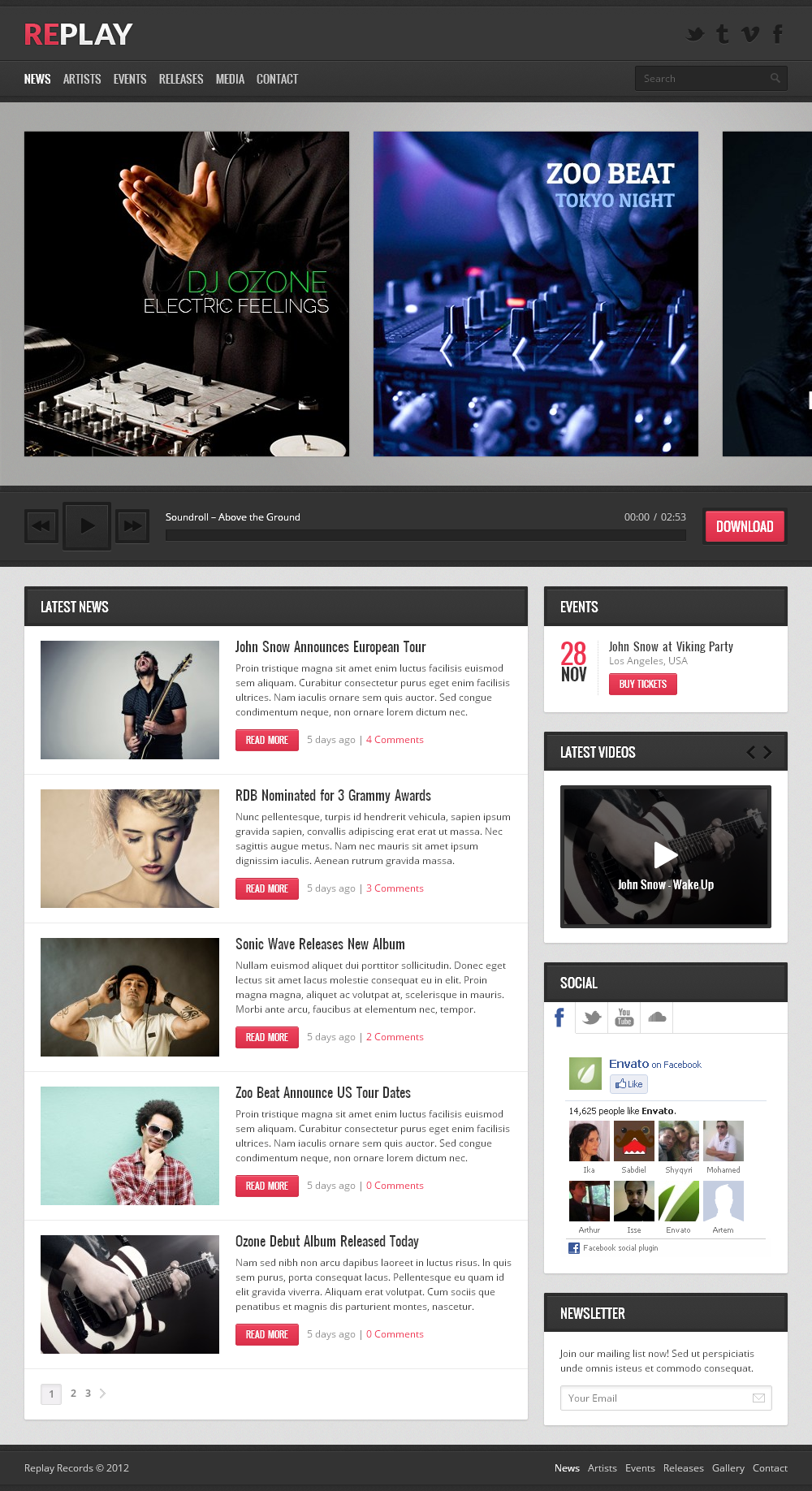 Replay - Responsive Music WordPress Theme - Music|Premium wordpress themes