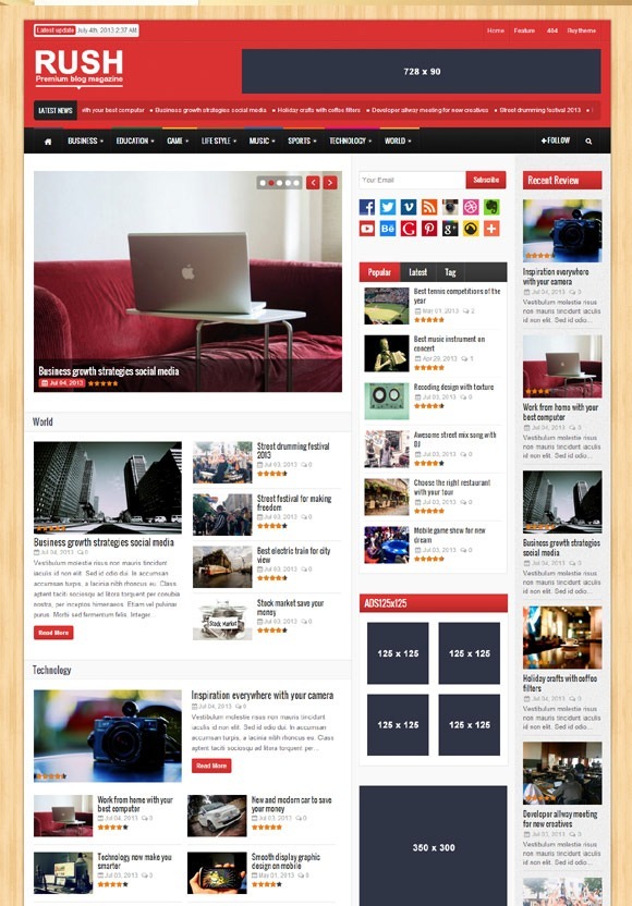 Rush - WordPress Blog & Magazine Theme - Magazine|Review