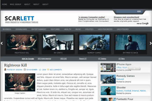 Scarlett WordPress magazine theme - Free wordpress themes|Magazine